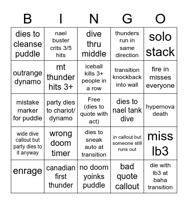 NAEL PROG BINGO Card