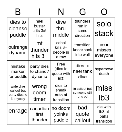 NAEL PROG BINGO Card