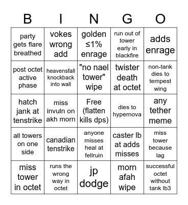 P3 TO CLEAR BINGO Card