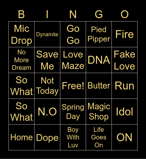 OT7PLACE Bingo Card