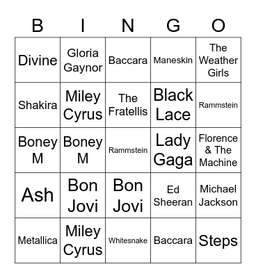 Jukebox Bingo Round 4 Bingo Card