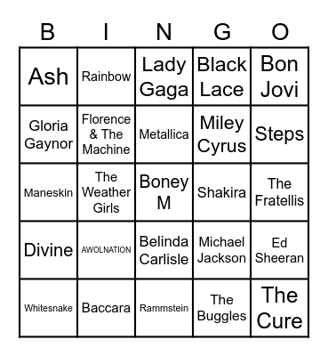 Jukebox Bingo Round 4 Bingo Card