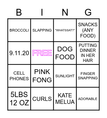 ANYA BINGO Card