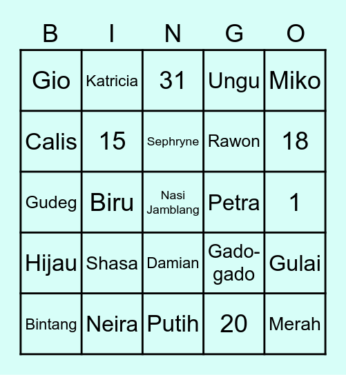 BINGO LELE Bingo Card