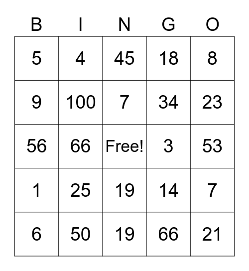 Spanish Class Bingo Card