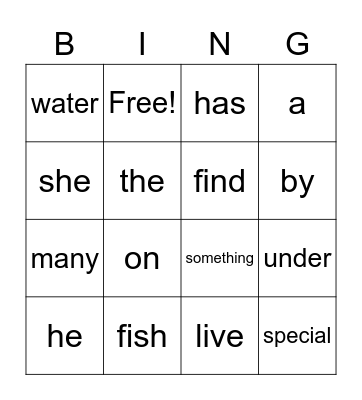 Spelling List 3 Bingo Card