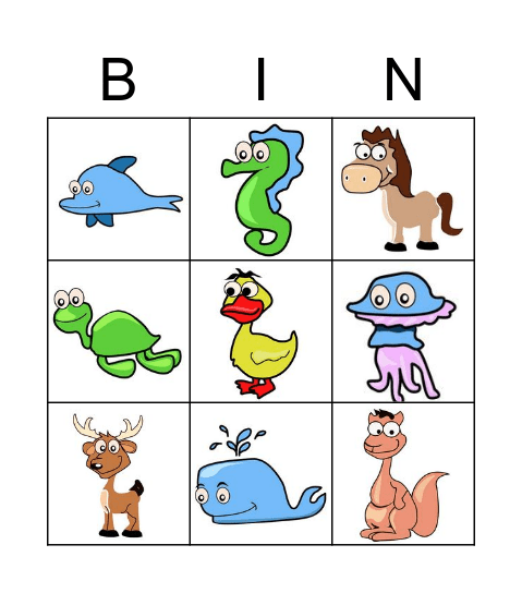 Animal World Bingo Card