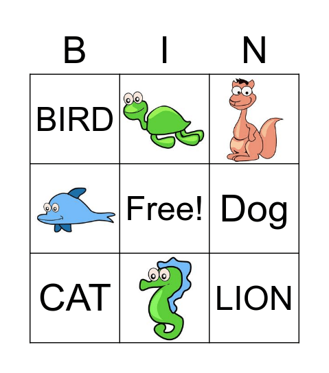 Animal World Bingo Card