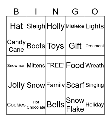 Winter Break BINGO Card