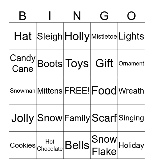 Winter Break BINGO Card