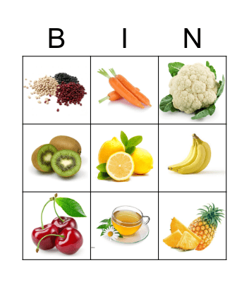 Tasty Bingo Card