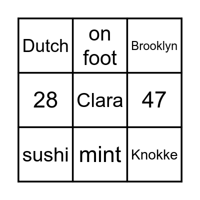 Getting to know your teacher Bingo Card