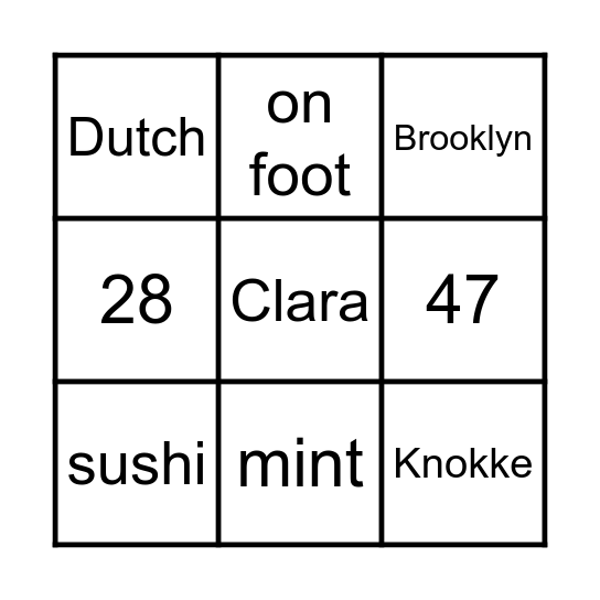 Getting to know your teacher Bingo Card