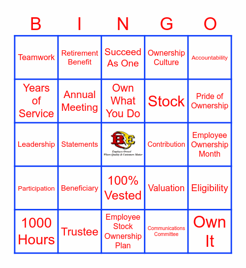 ESOP Bingo Card