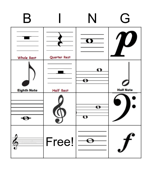 MUSIC BINGO Card