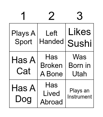 Seminary Bingo Card