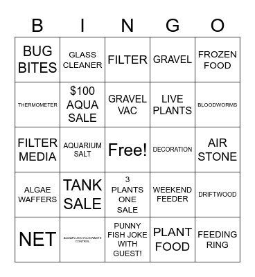 FISH FRENZY BINGO Card