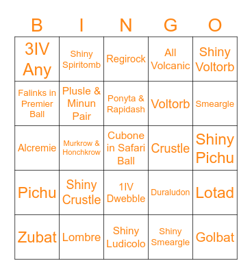 September - Pokésplash Volcanic Bingo Card