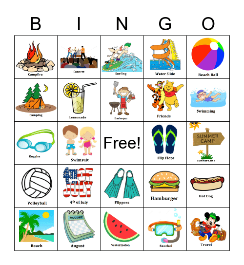 Summer Bingo! Bingo Card