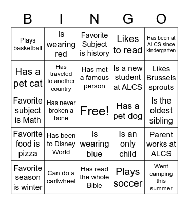 Find Someone Who... Bingo Card