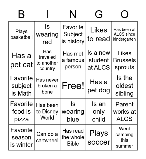 Find Someone Who... Bingo Card