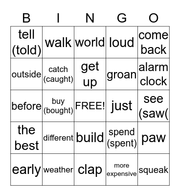 Bingo for Dasha Bingo Card
