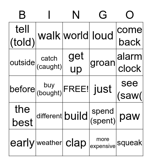 Bingo for Dasha Bingo Card