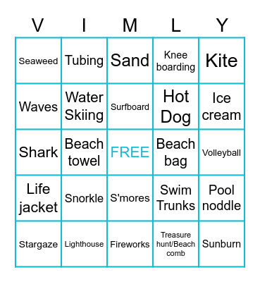 Vimly's 2021 Picnic Bingo Card