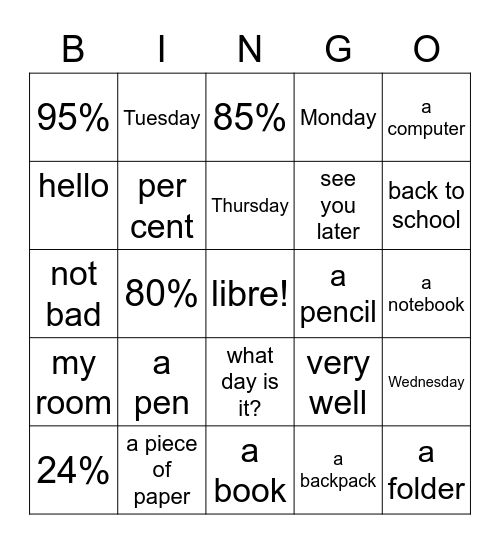 fr2 Début Bingo Card