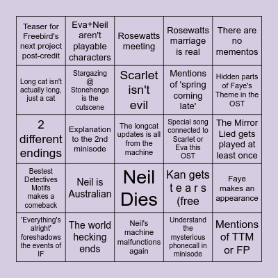 Imposter Factory Bingo (Muna edition) Bingo Card