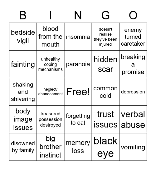 Bad things happen Bingo Card