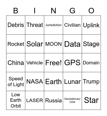 Space　Law Bingo Card