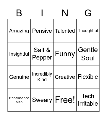 Tom Bingo Card