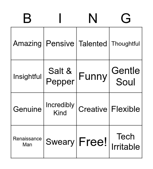 Tom Bingo Card
