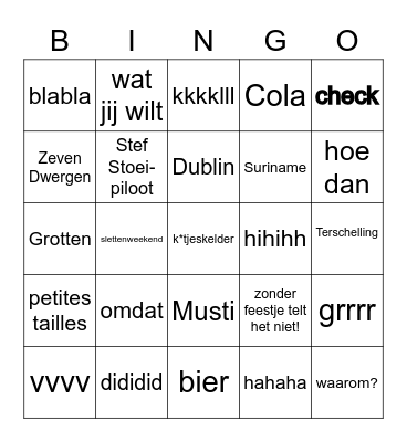 B&B - Special edition Bingo Card