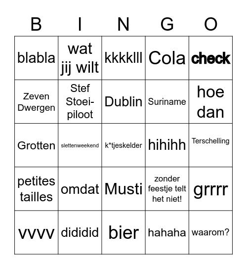 B&B - Special edition Bingo Card