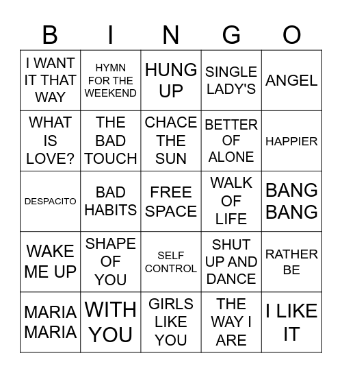 ROCKIN RICHIE'S  PARTY JAM Bingo Card