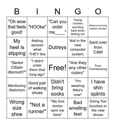 Customer-Isms Bingo Card