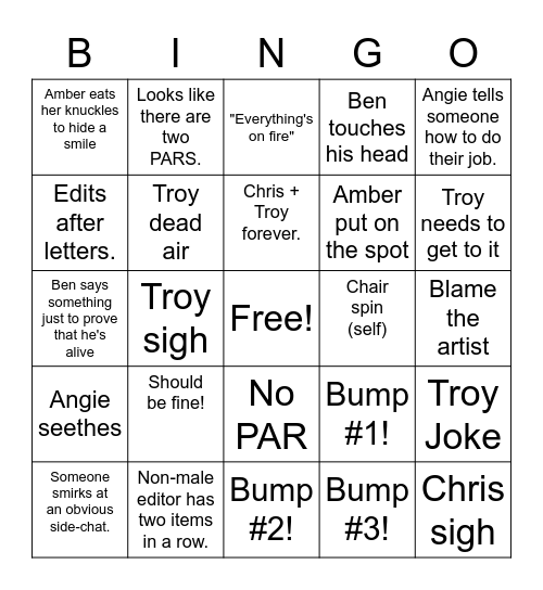 PM Bingo Card