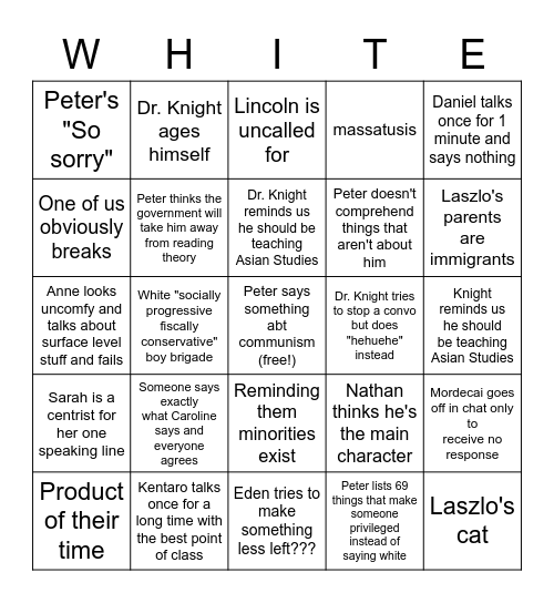 Wh1t3 b0y b73gAd3 Bingo Card