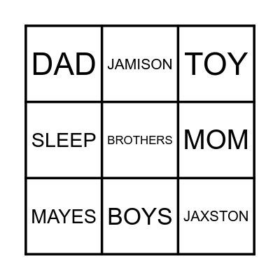 Mayes Baby Shower Bingo Card