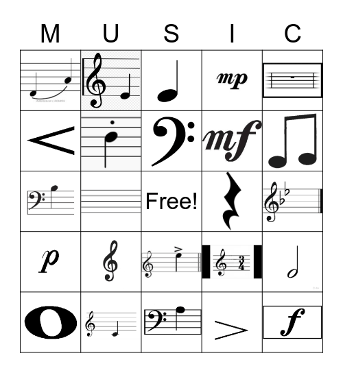 MUSIC THEORY Bingo Card