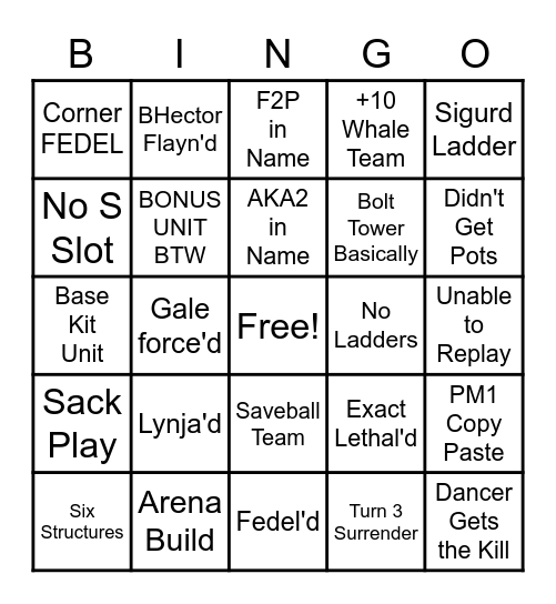 FEH Aether Raids Bingo Card