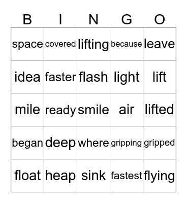 Lesson  46 Bingo Card