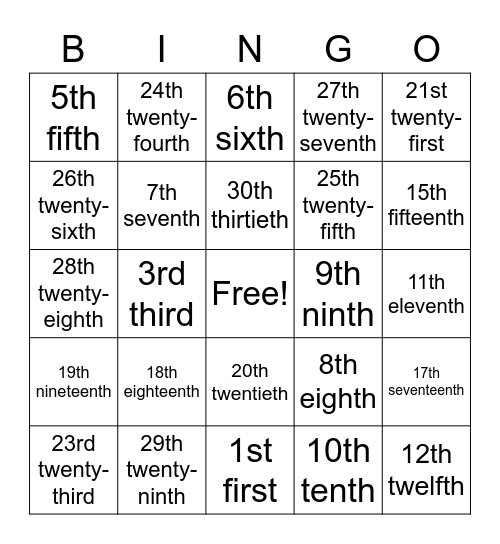 Jump Up 3 Unit 1 Words Bingo Card