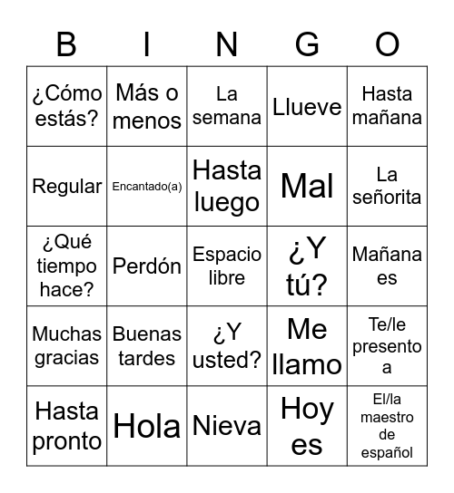 7th & 8th Bingo 1 Bingo Card