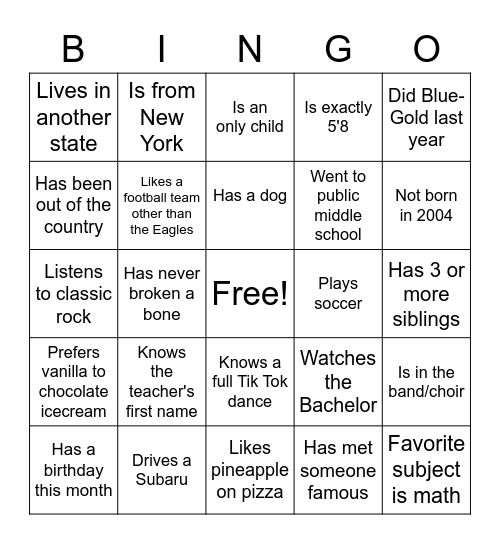 Calc Bingo Card