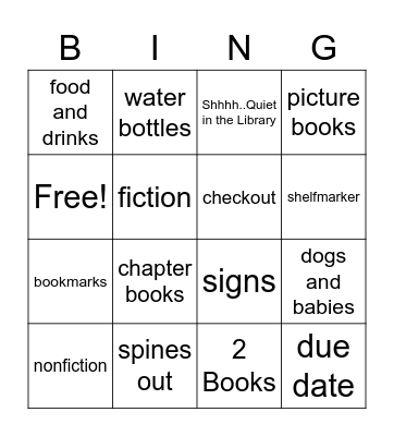 Library Bingo Card