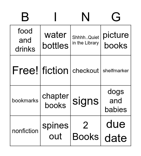 Library Bingo Card