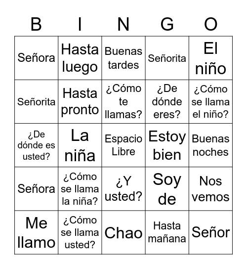 6th Bingo 2 Bingo Card